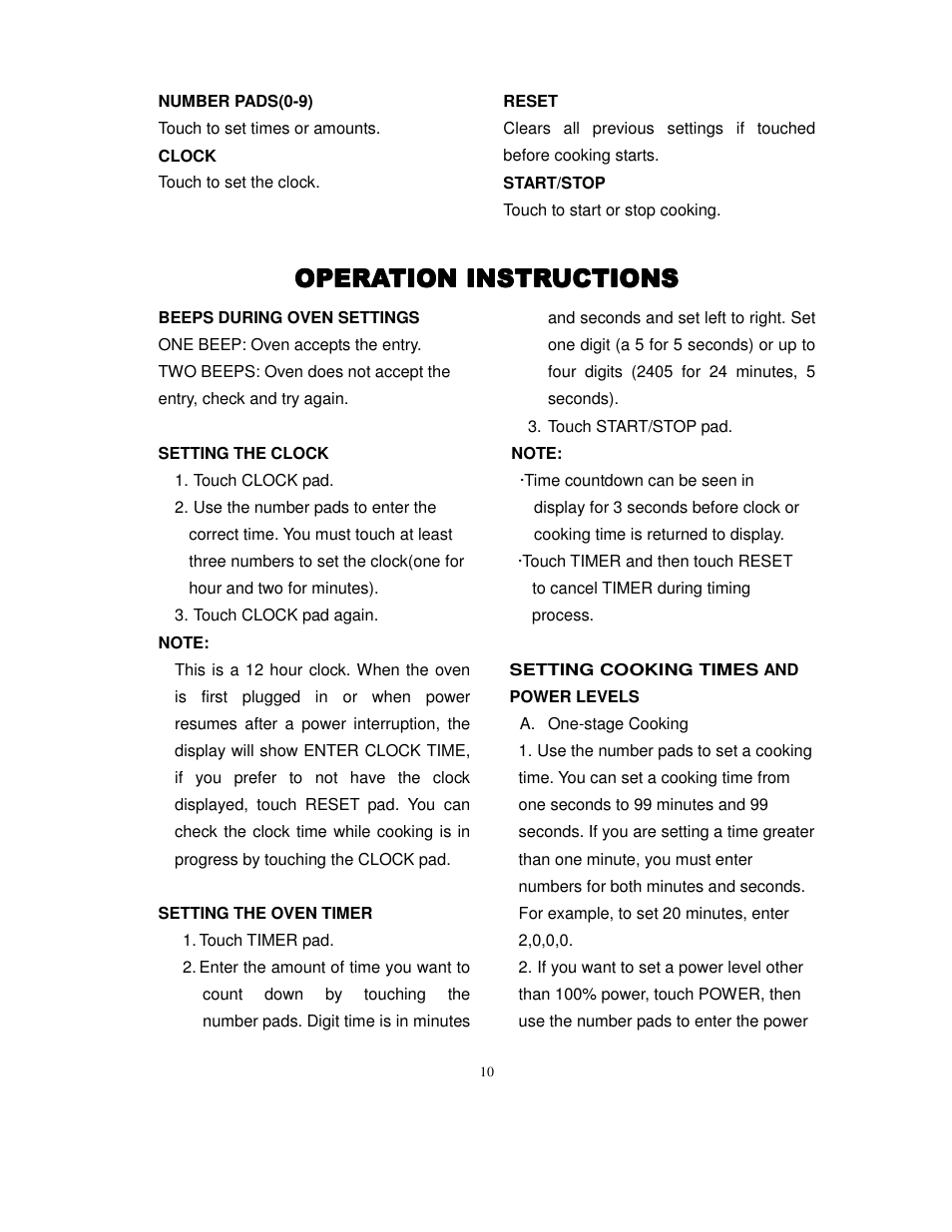 Operation instructions | Magic Chef MCD775W1 User Manual | Page 11 / 17