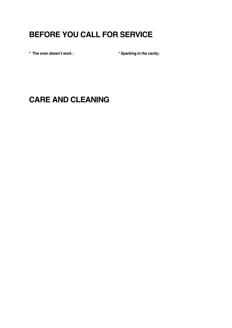 Care and cleaning, Before you call for service | Magic Chef MCM770W/B User Manual | Page 16 / 19