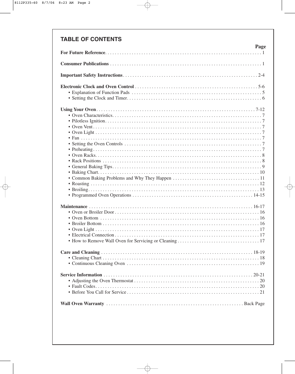 Magic Chef CWG3600AAB User Manual | Page 2 / 24