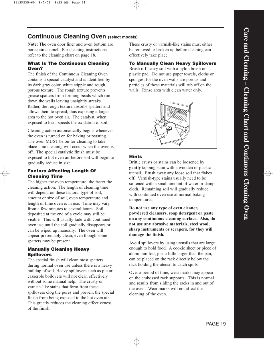 Continuous cleaning oven | Magic Chef CWG3600AAB User Manual | Page 21 / 24