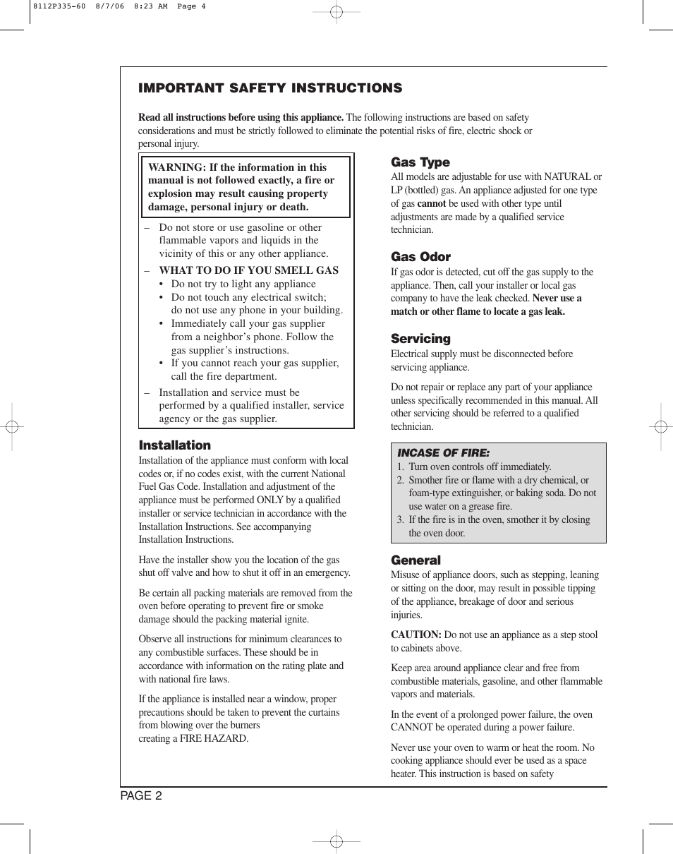 Magic Chef CWG3600AAB User Manual | Page 4 / 24