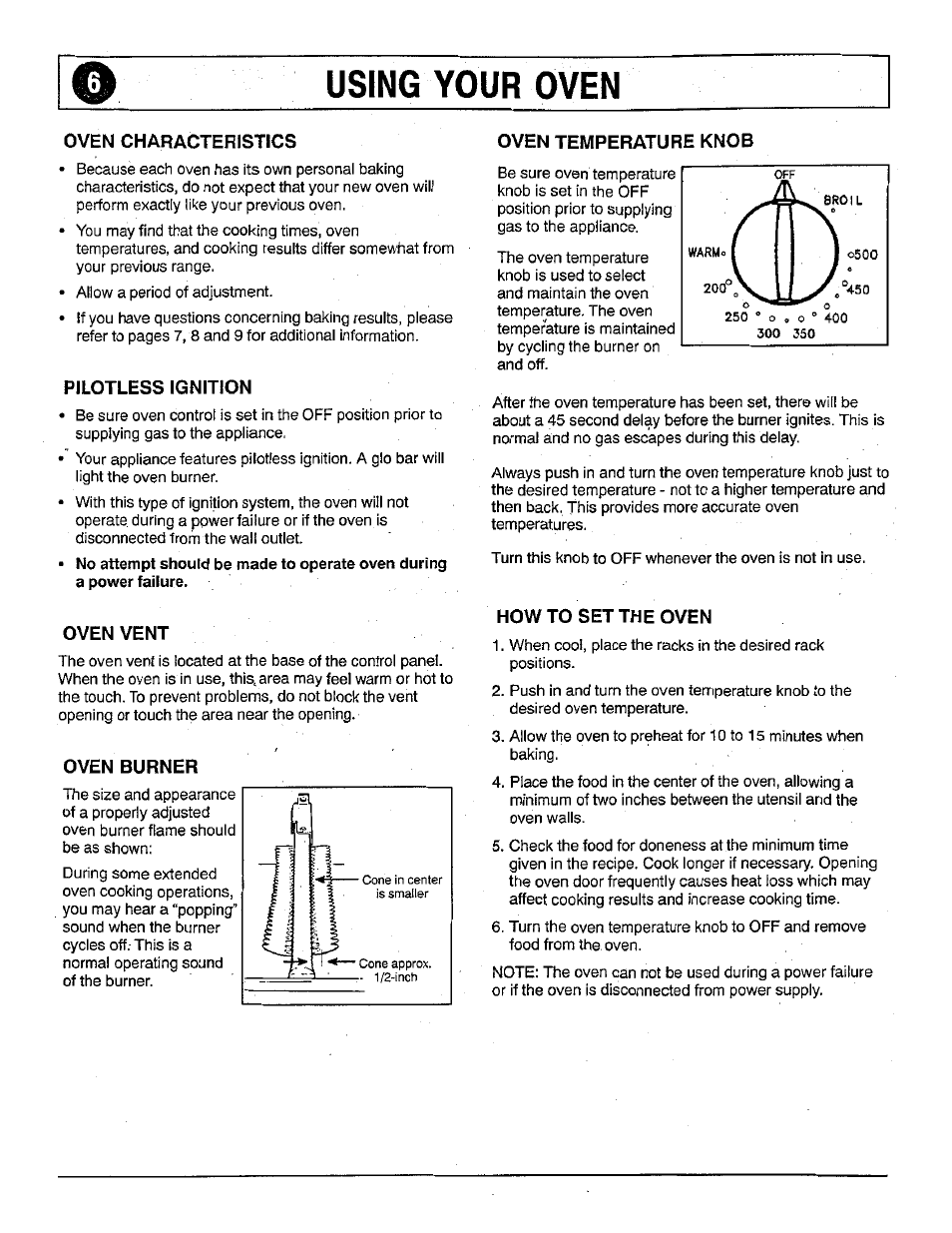Magic Chef 9122 Gas User Manual | Page 6 / 16