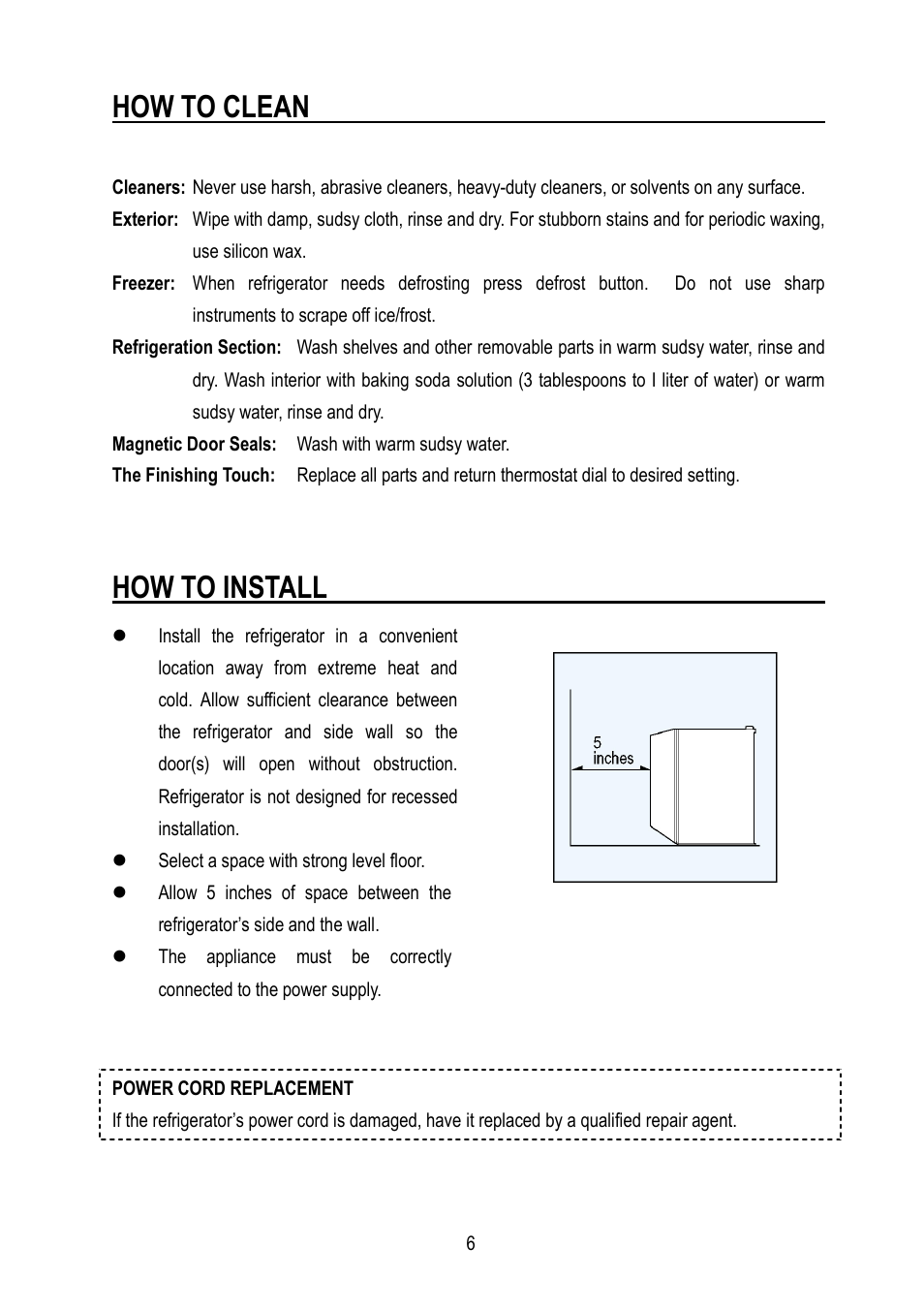 How to clean, How to install | Magic Chef MCBR445B2 User Manual | Page 7 / 11