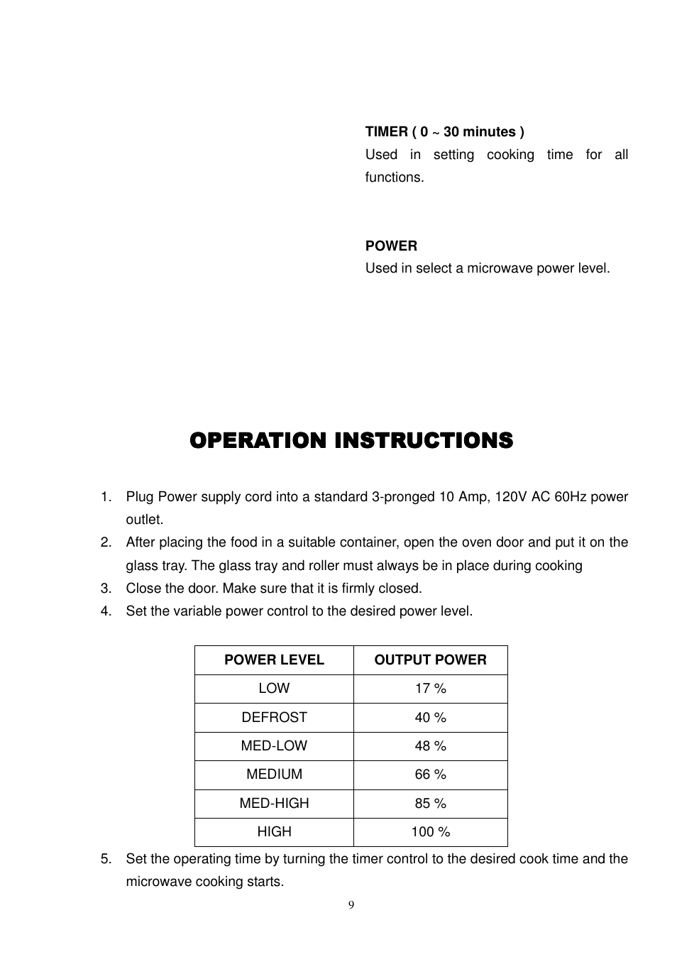 Operation instructions | Magic Chef MCD775RW1 User Manual | Page 10 / 13