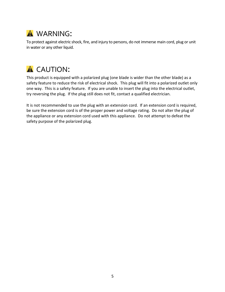 Warning, Caution | Magic Chef 3 TRAY MCSBS2ST User Manual | Page 5 / 10