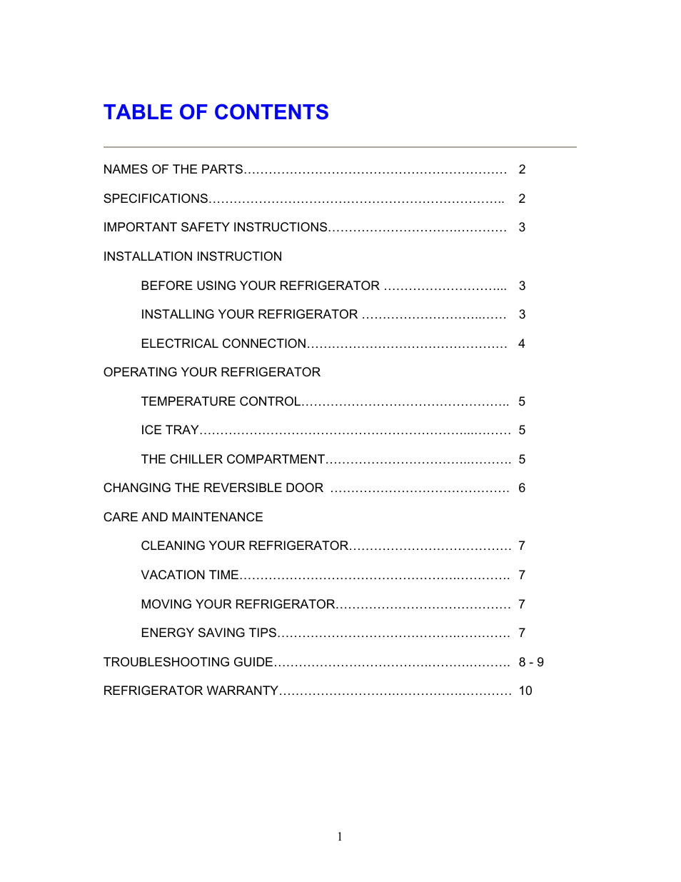 Magic Chef MCBR170BMD User Manual | Page 2 / 11