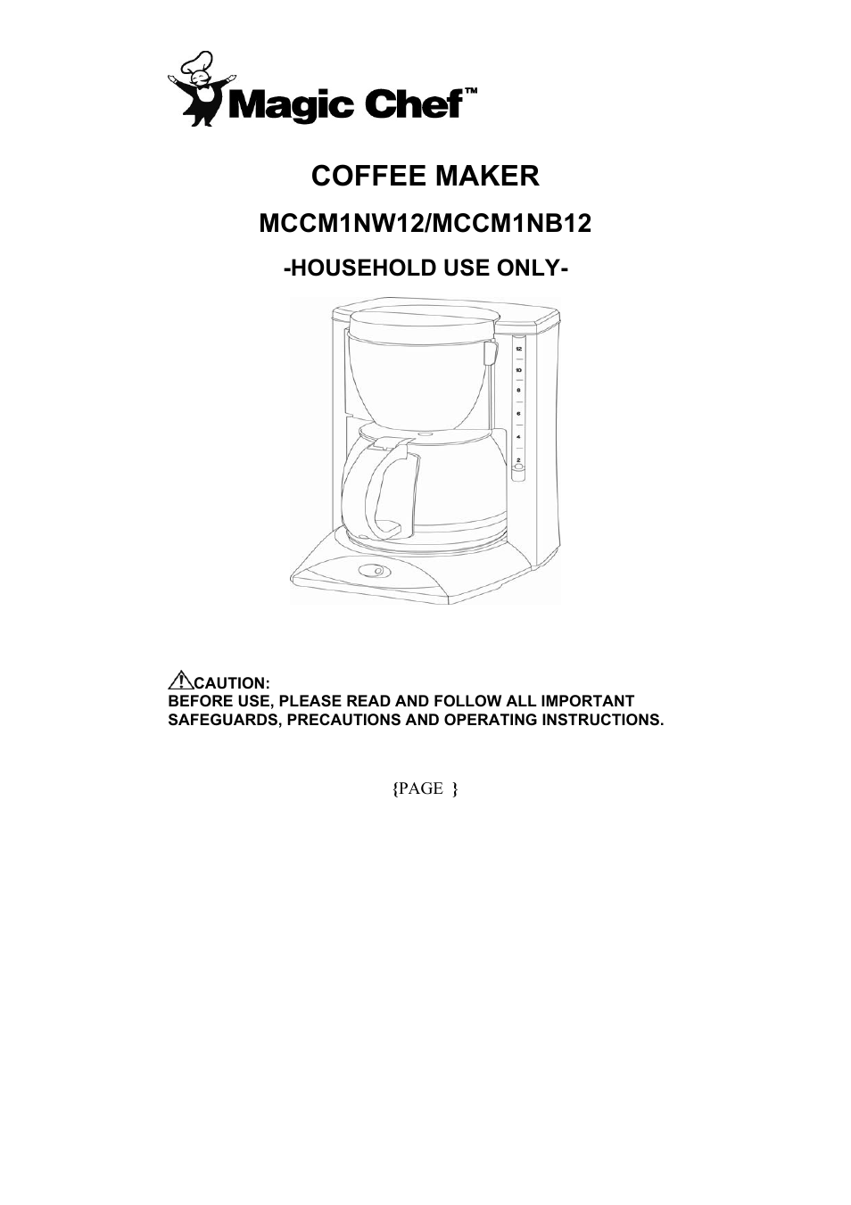 Magic Chef MCCM1NW12 User Manual | 20 pages