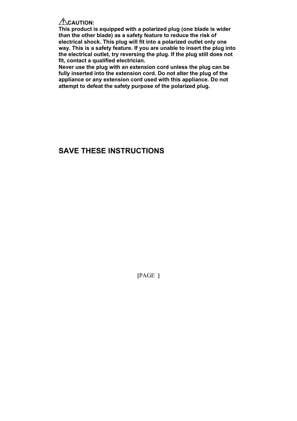 Save these instructions | Magic Chef MCCM1NW12 User Manual | Page 5 / 20