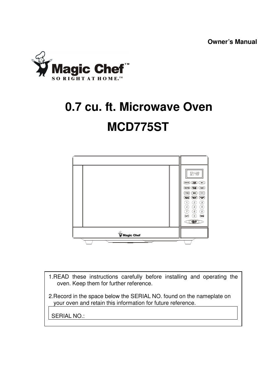 Magic Chef MCD775ST User Manual | 17 pages