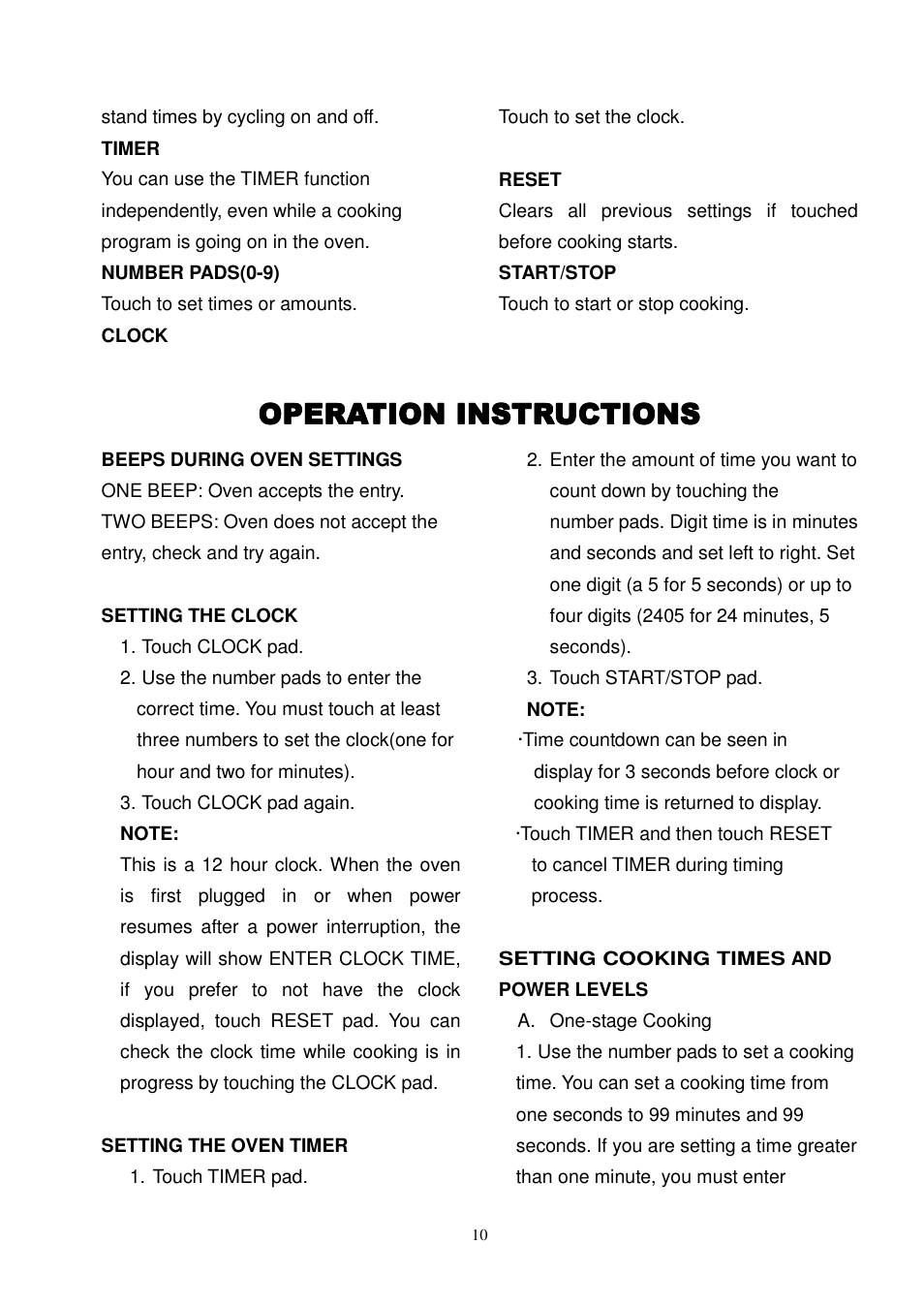 Operatio | Magic Chef MCD775ST User Manual | Page 11 / 17