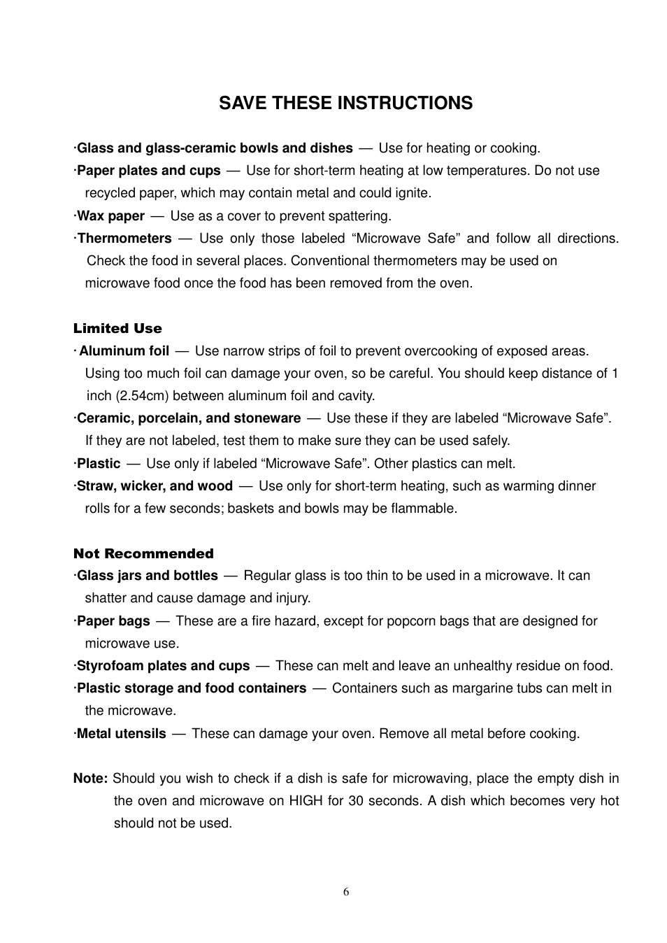 Save these instructions | Magic Chef MCD775ST User Manual | Page 7 / 17