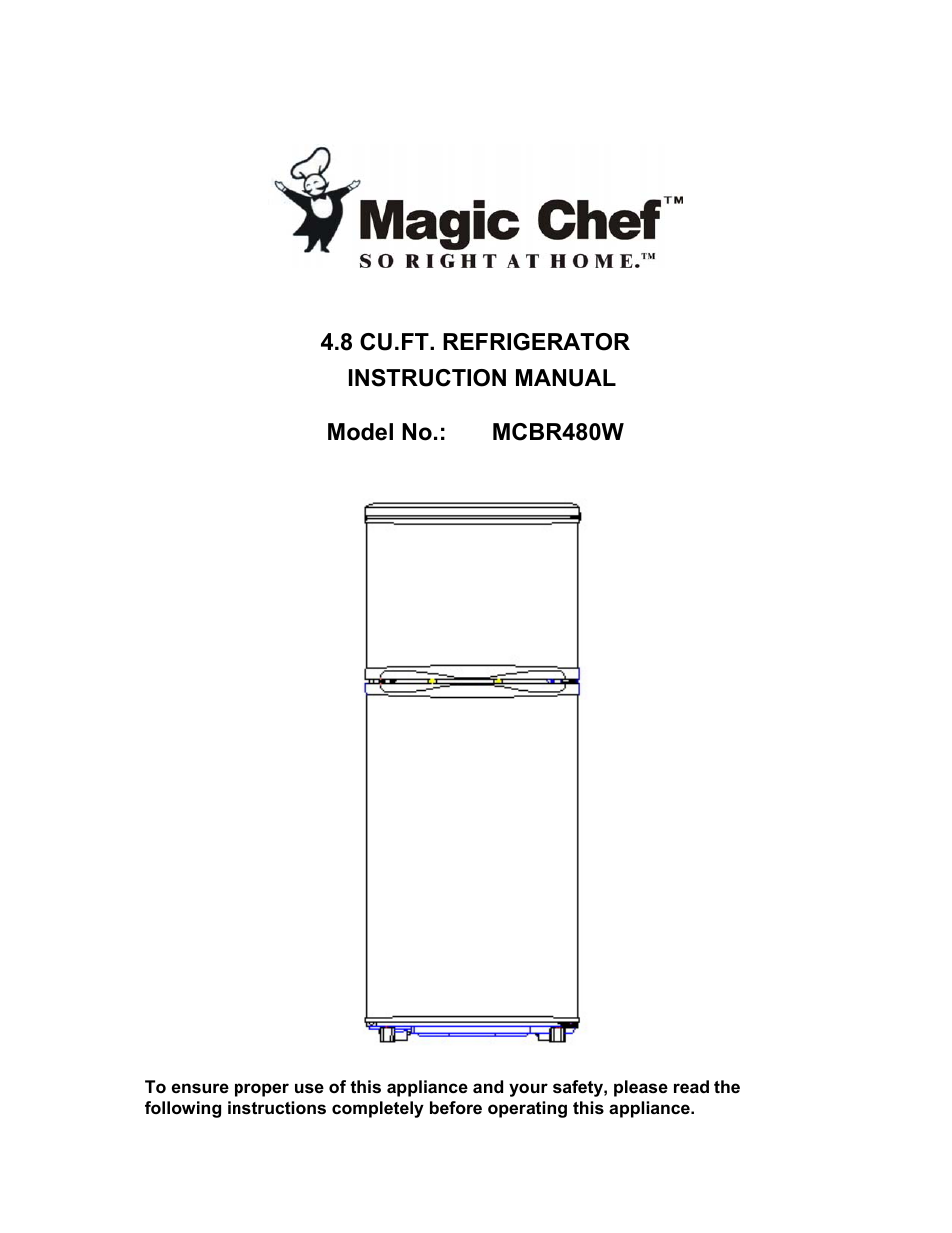 Magic Chef MCBR480W User Manual | 14 pages