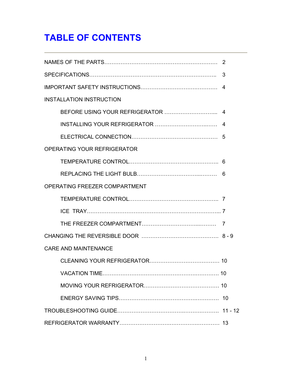 Magic Chef MCBR480W User Manual | Page 2 / 14