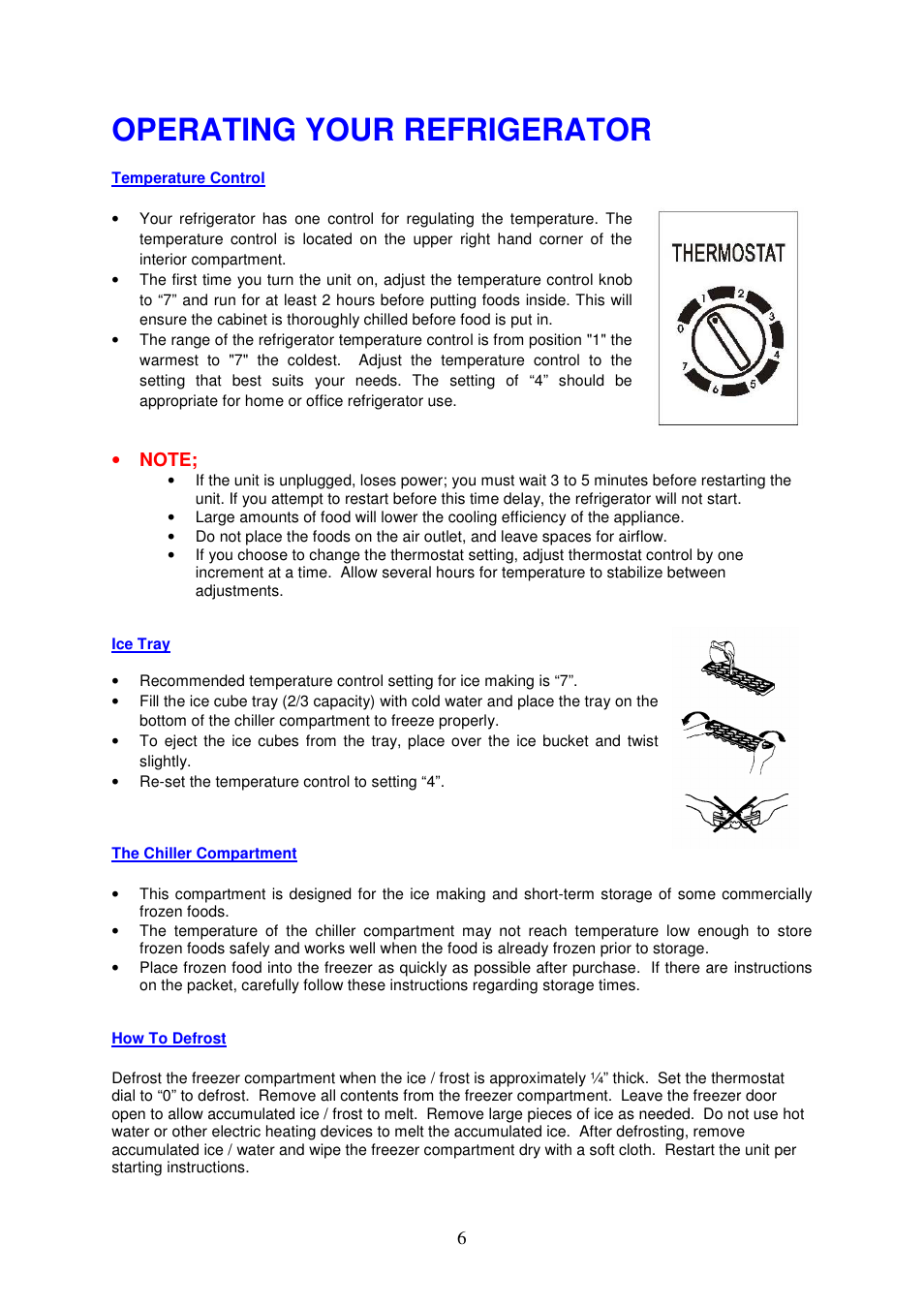 Operating your refrigerator | Magic Chef MCBR360B User Manual | Page 7 / 11