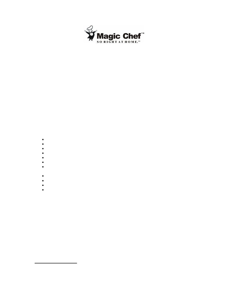 Appliance warranty | Magic Chef MCBC58DSTF User Manual | Page 12 / 12