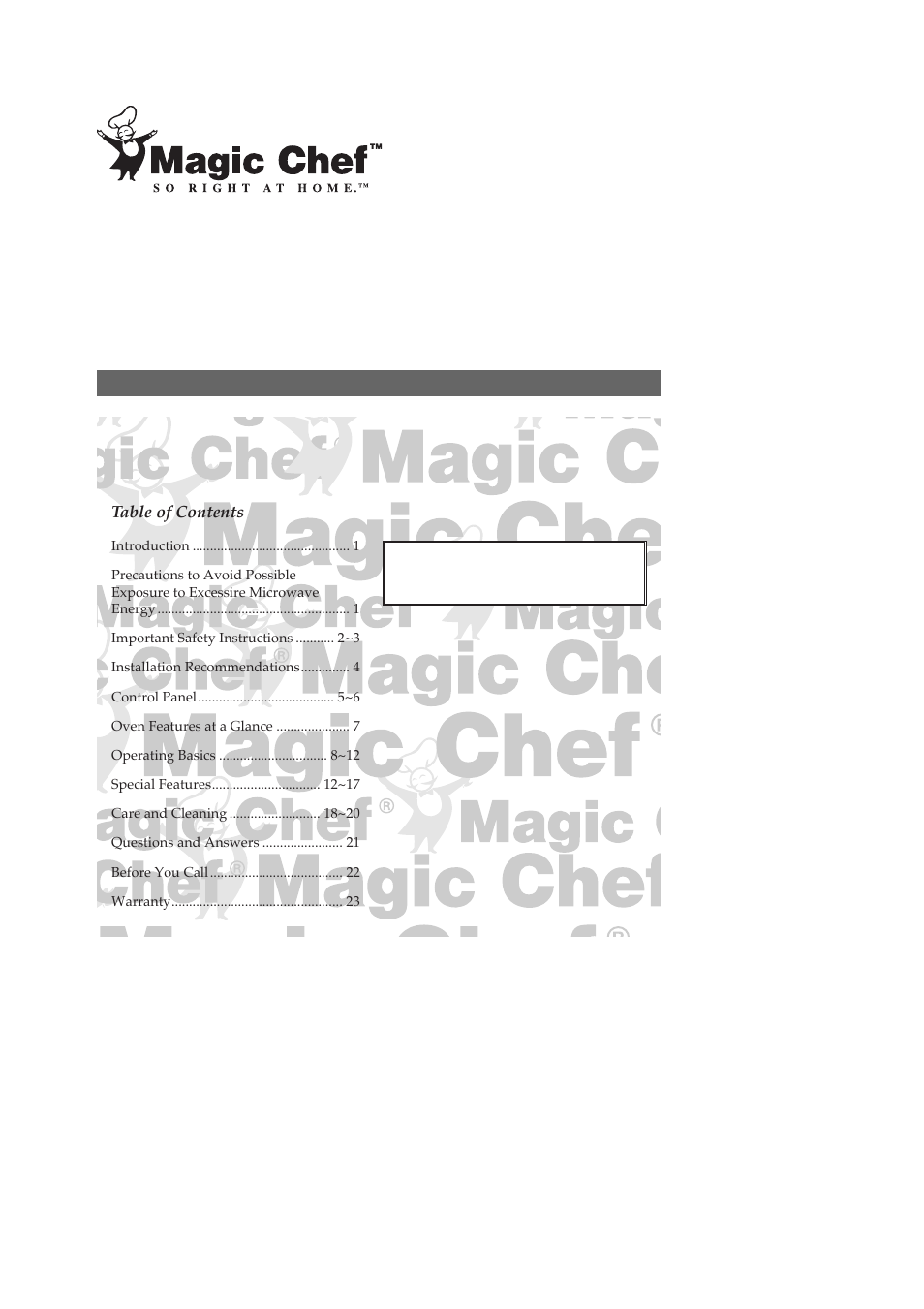 Magic Chef MCO153UW User Manual | 24 pages