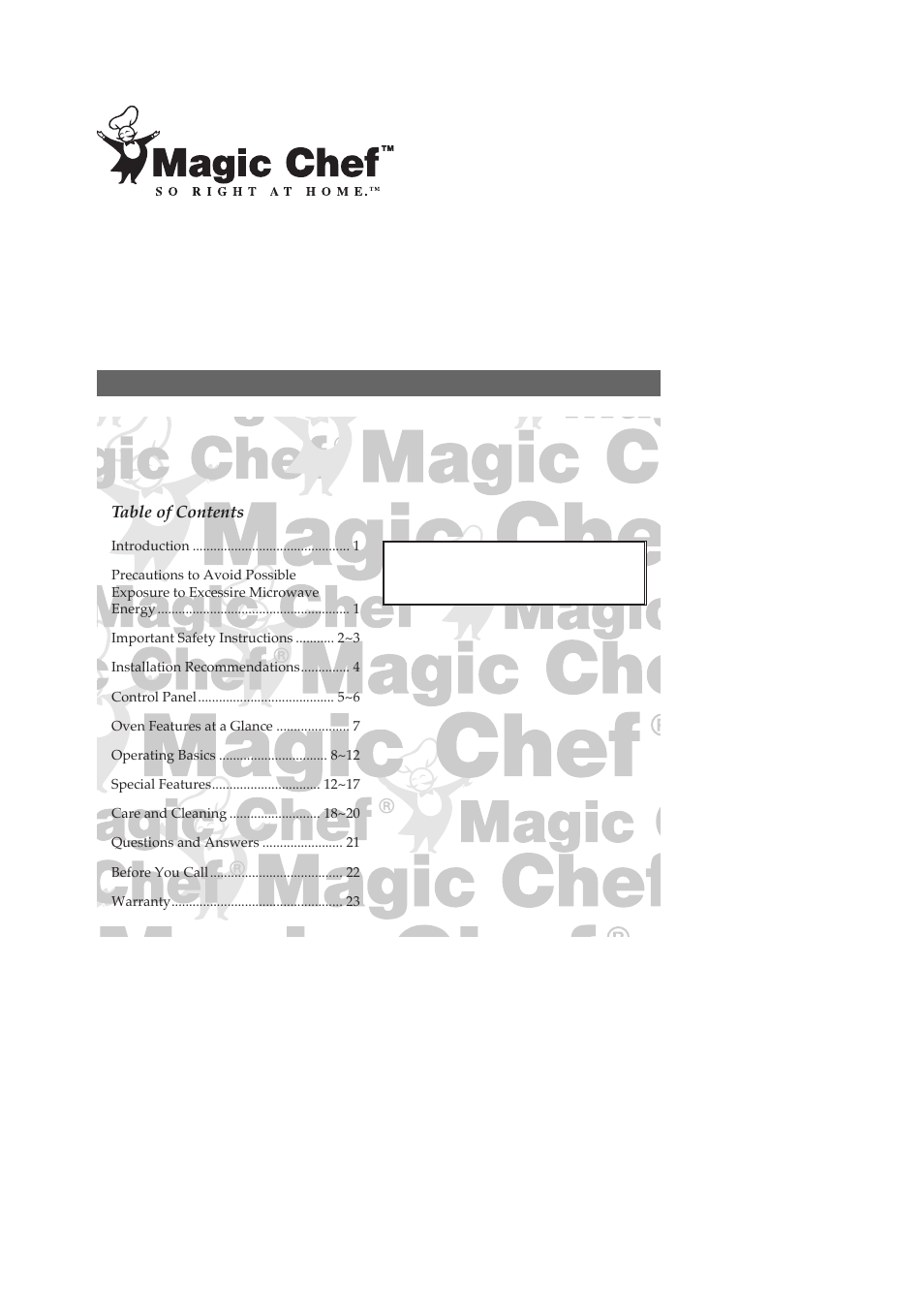 Magic Chef MCO153UQF User Manual | 24 pages