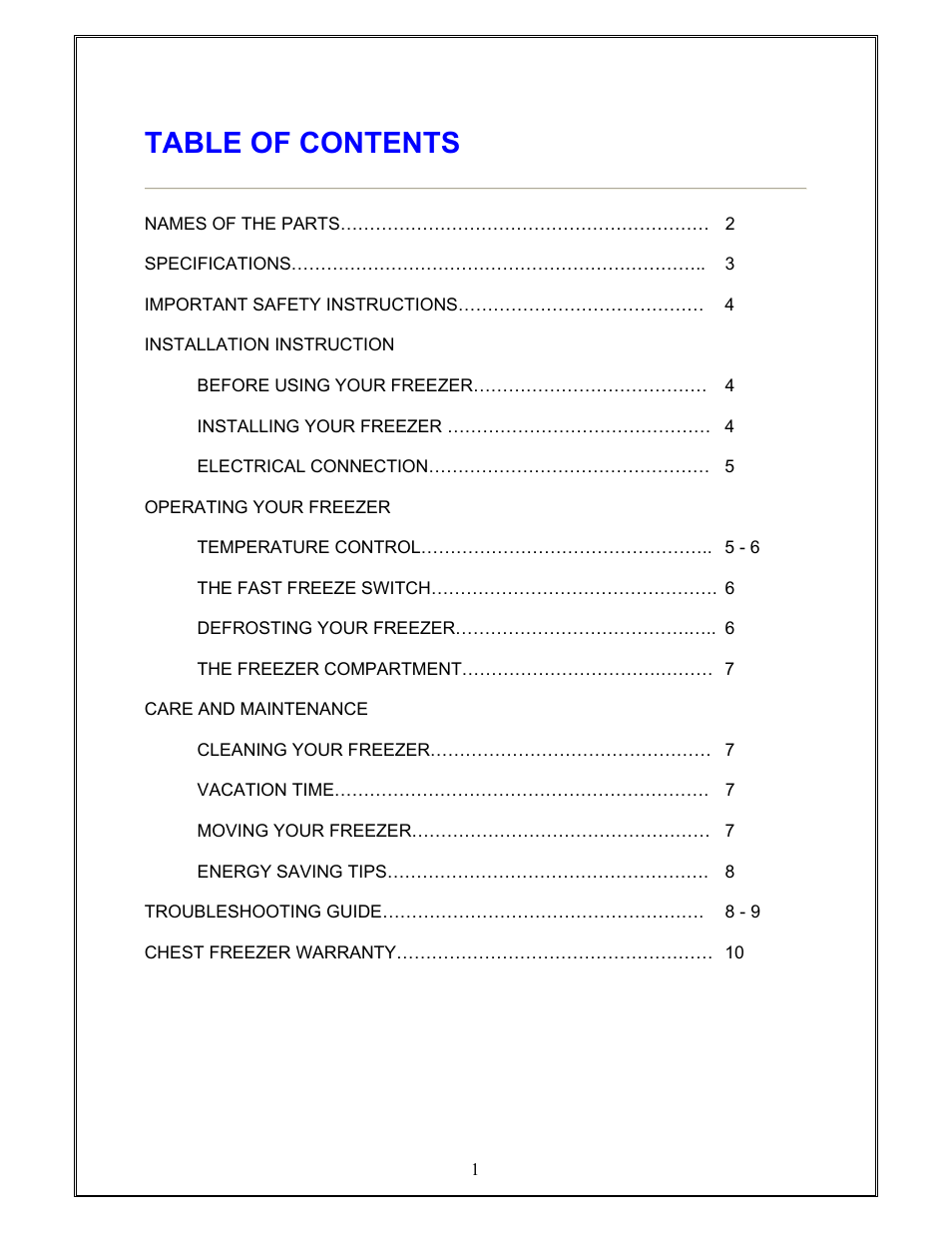 Magic Chef MCCF5W User Manual | Page 2 / 11