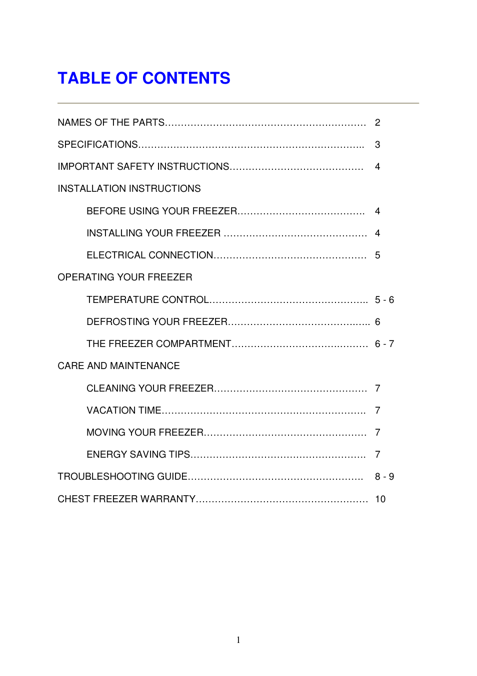 Magic Chef MCCF5WBX User Manual | Page 2 / 11