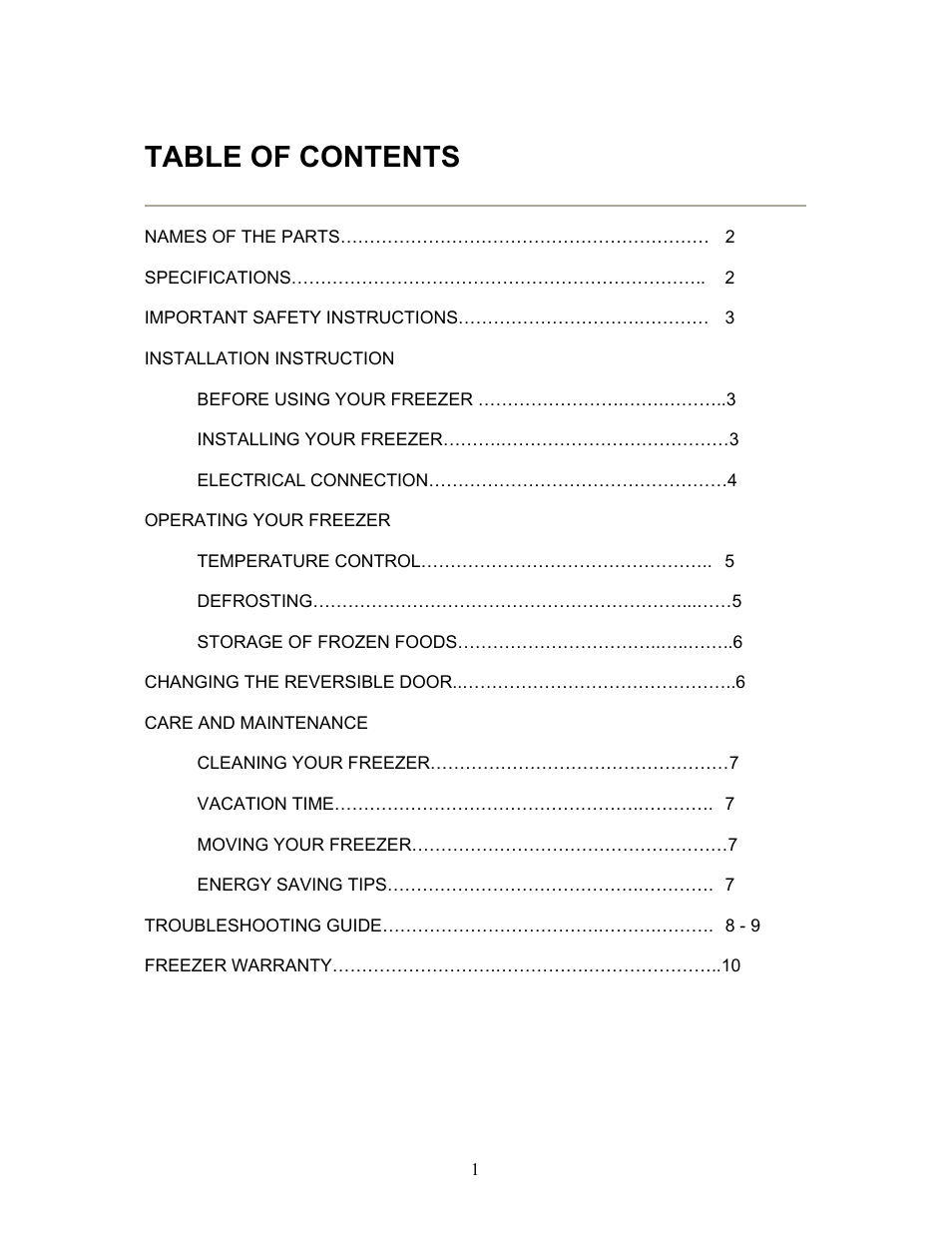 Magic Chef SO RIGHT AT HOME MCUF85W User Manual | Page 2 / 11