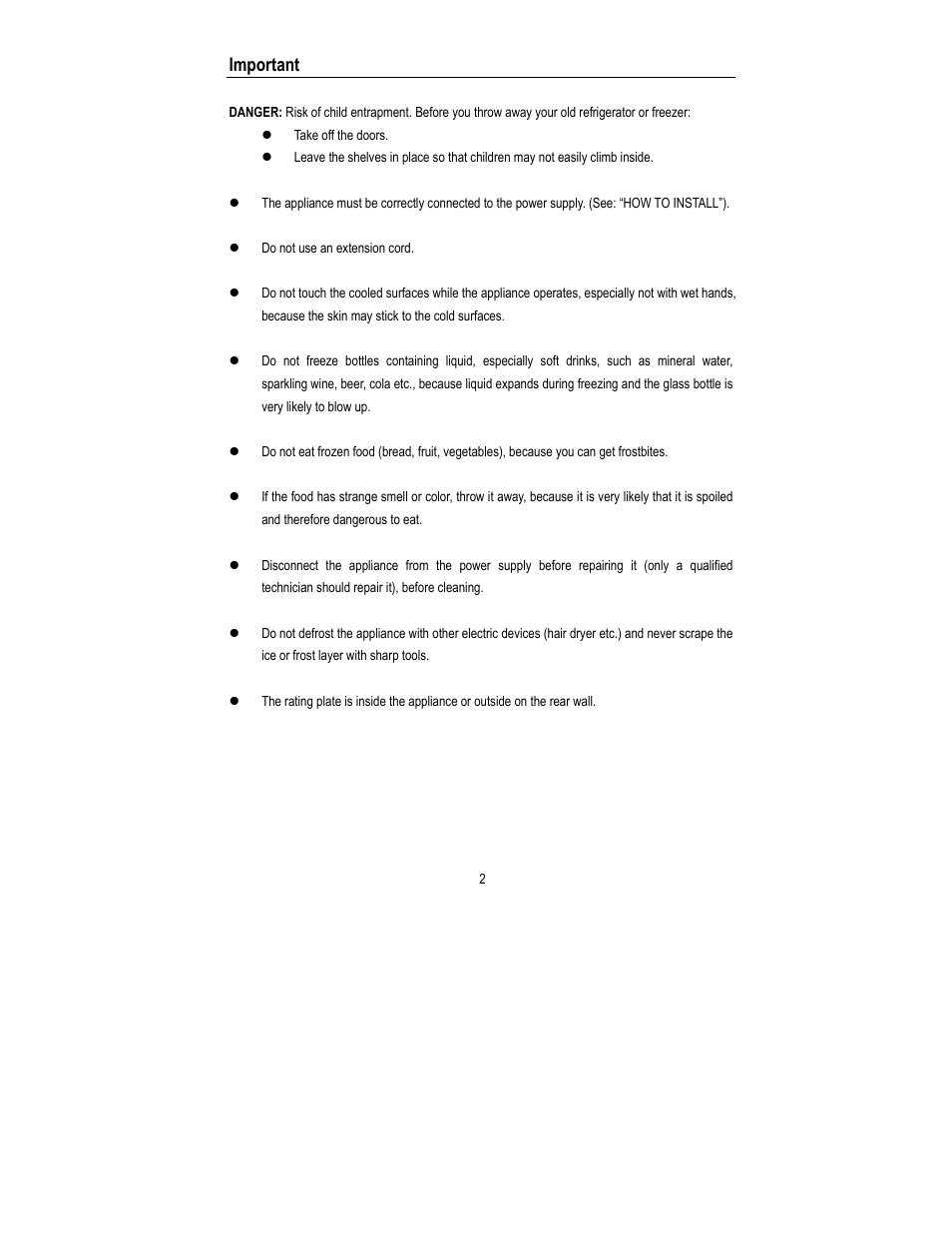 Important | Magic Chef MCBR402S User Manual | Page 3 / 10