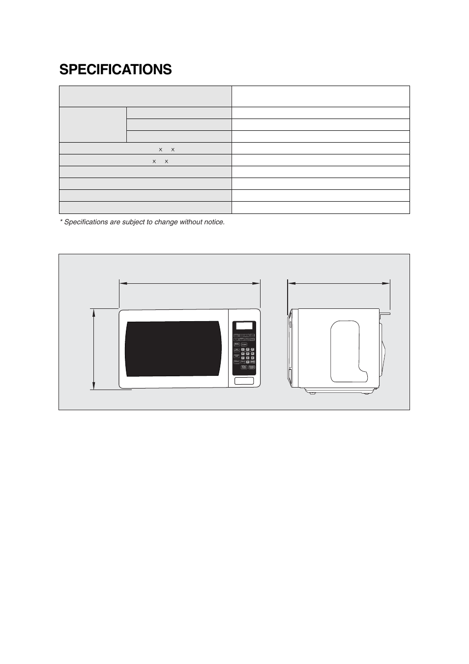 Specifications | Magic Chef MCM990ST User Manual | Page 7 / 18