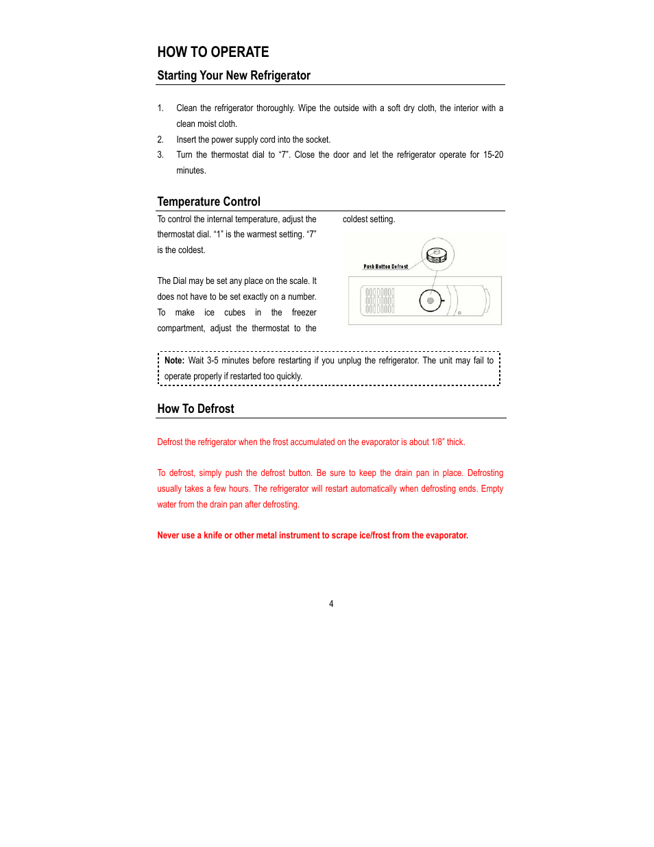 How to operate | Magic Chef MCBR980W User Manual | Page 5 / 9