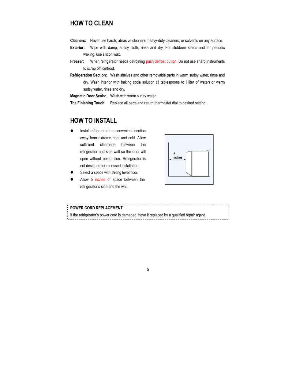 How to clean, How to install | Magic Chef MCBR980W User Manual | Page 6 / 9