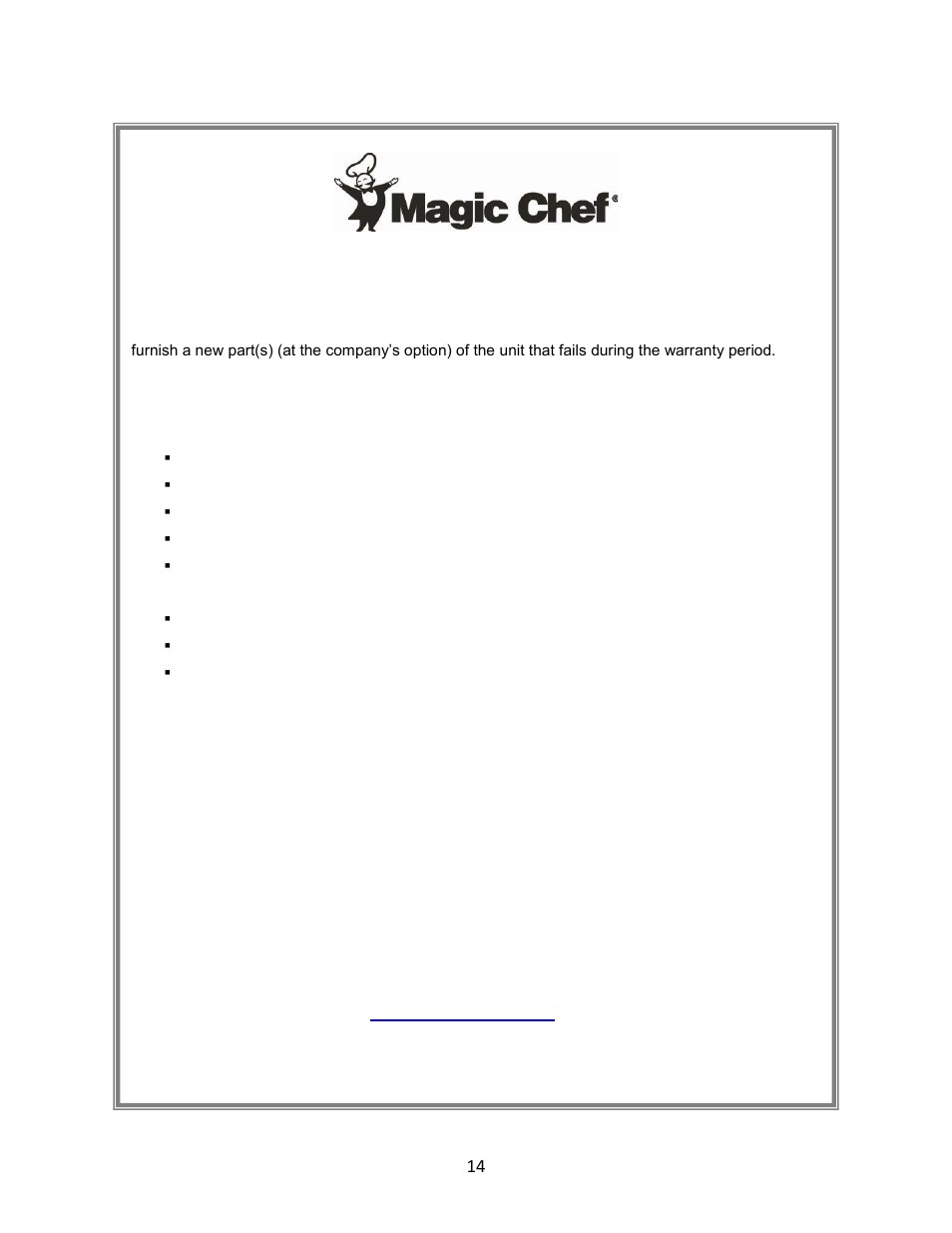 Magic Chef MCSGC12W User Manual | Page 14 / 14