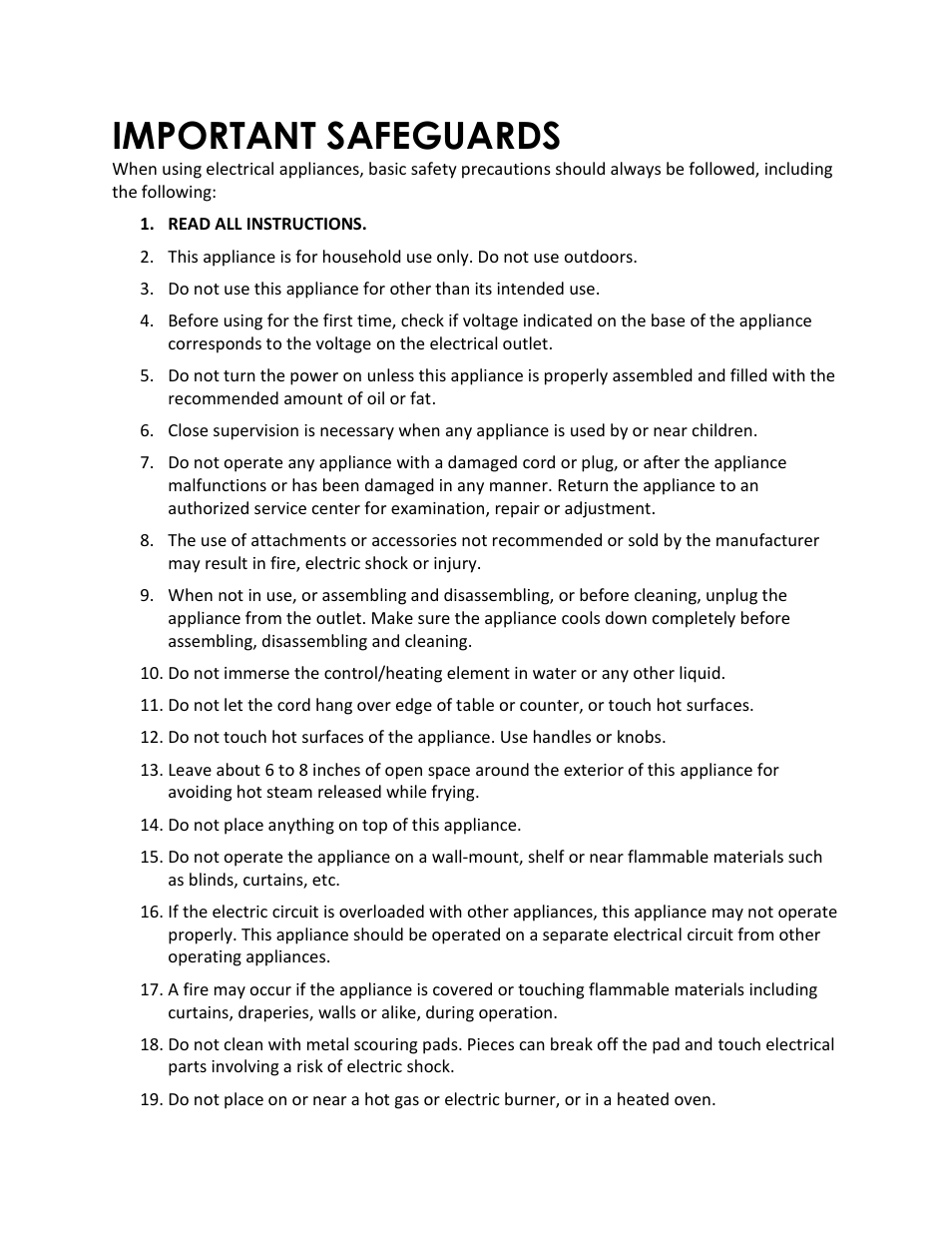 Important safeguards | Magic Chef MCSDF15ST User Manual | Page 4 / 13