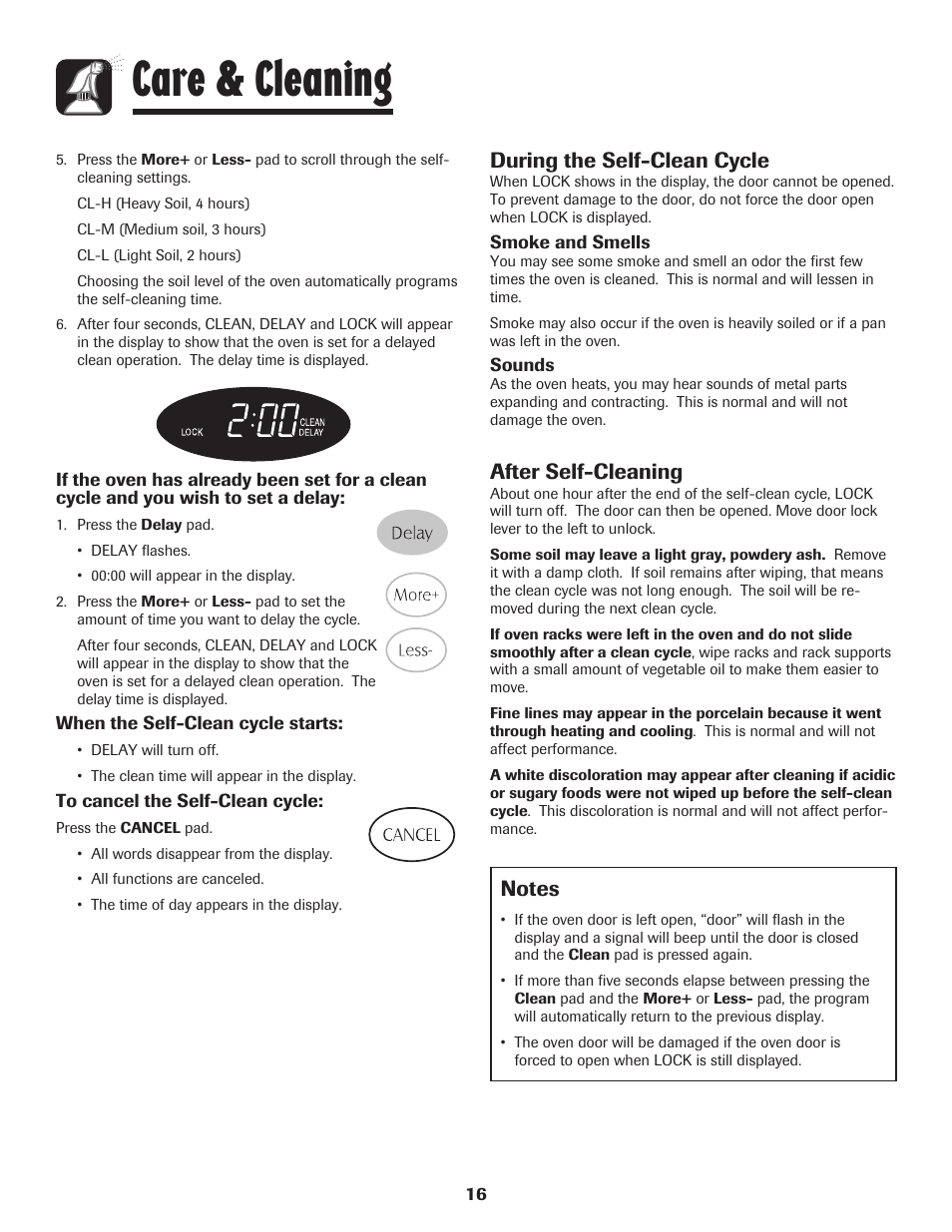 Care & cleaning, During the self-clean cycle, After self-cleaning | Magic Chef 500 User Manual | Page 17 / 80