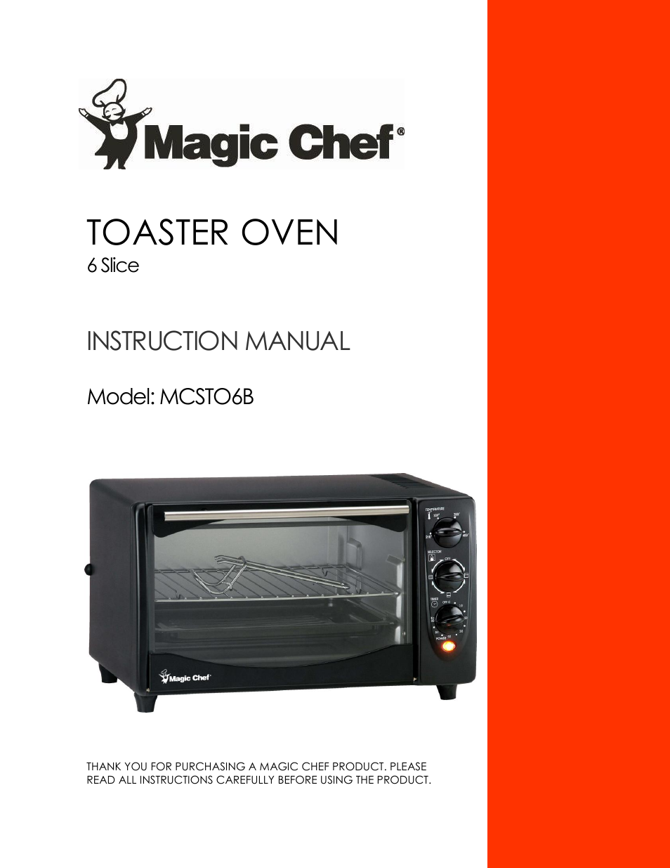 Magic Chef MCSTO6B User Manual | 10 pages