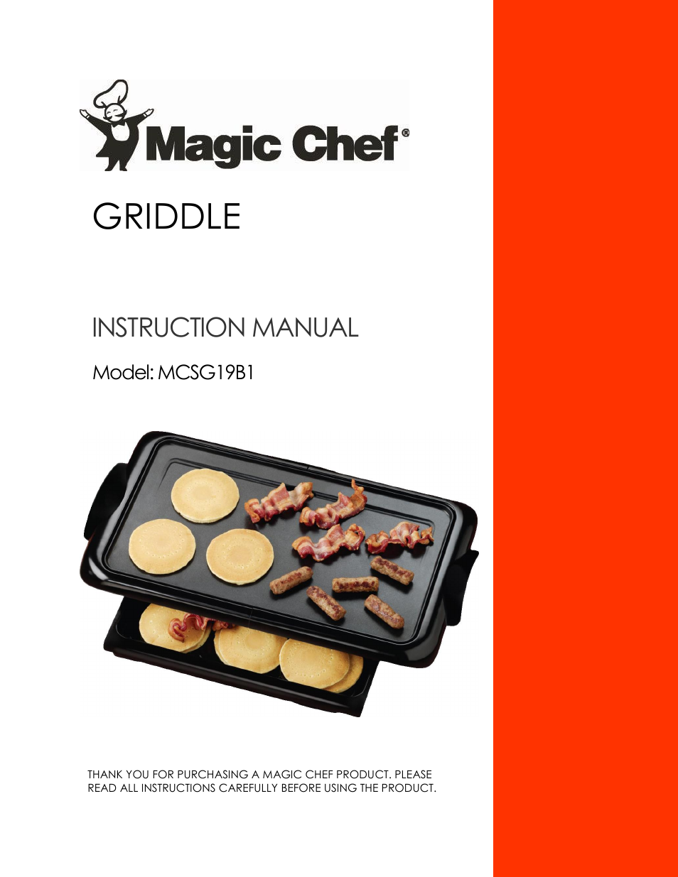 Magic Chef MCSG19B1 User Manual | 10 pages