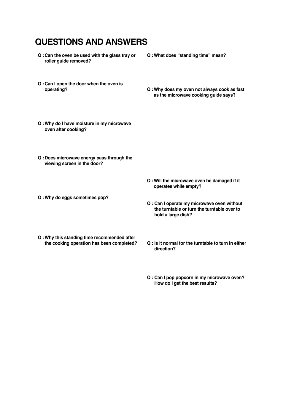 Questions and answers | Magic Chef MCM1110ST User Manual | Page 16 / 18