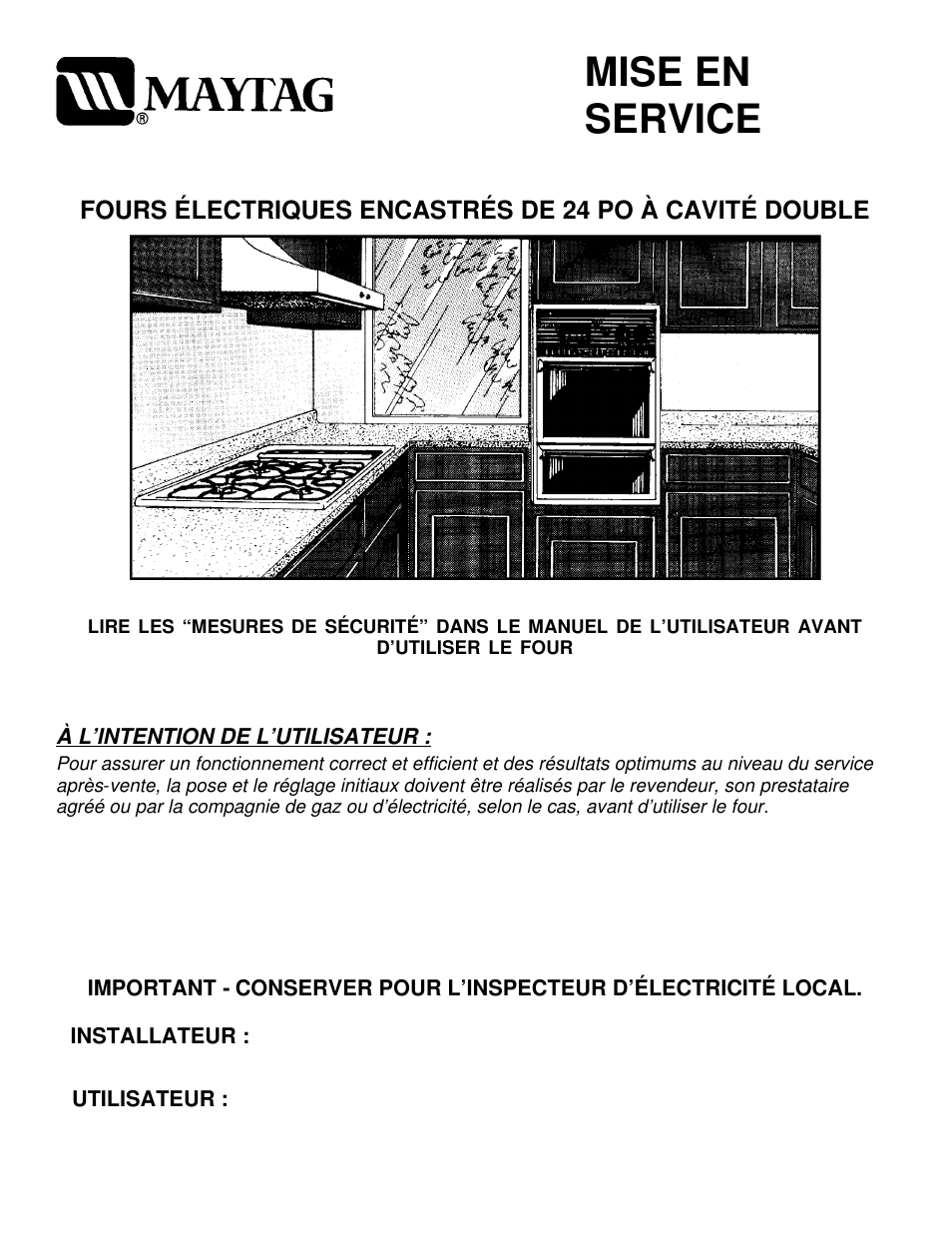 Mise en service | Magic Chef Electric Built-In Double Cavity Wall Oven User Manual | Page 7 / 9