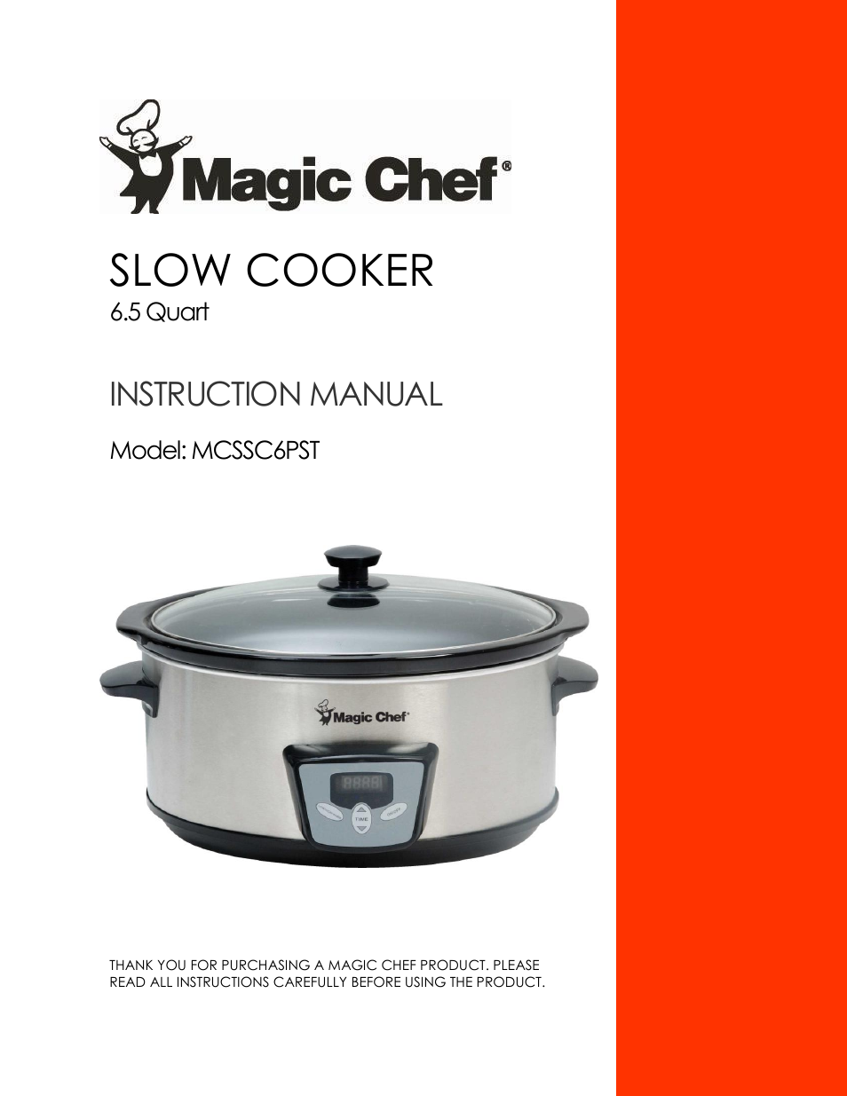 Magic Chef MCSSC6PST User Manual | 11 pages