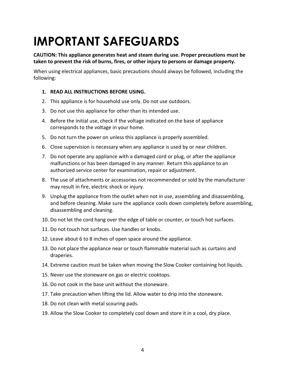 Important safeguards | Magic Chef MCSSC6PST User Manual | Page 4 / 11