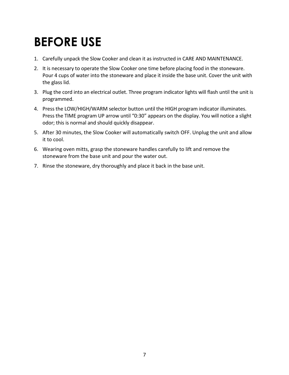 Before use | Magic Chef MCSSC6PST User Manual | Page 7 / 11