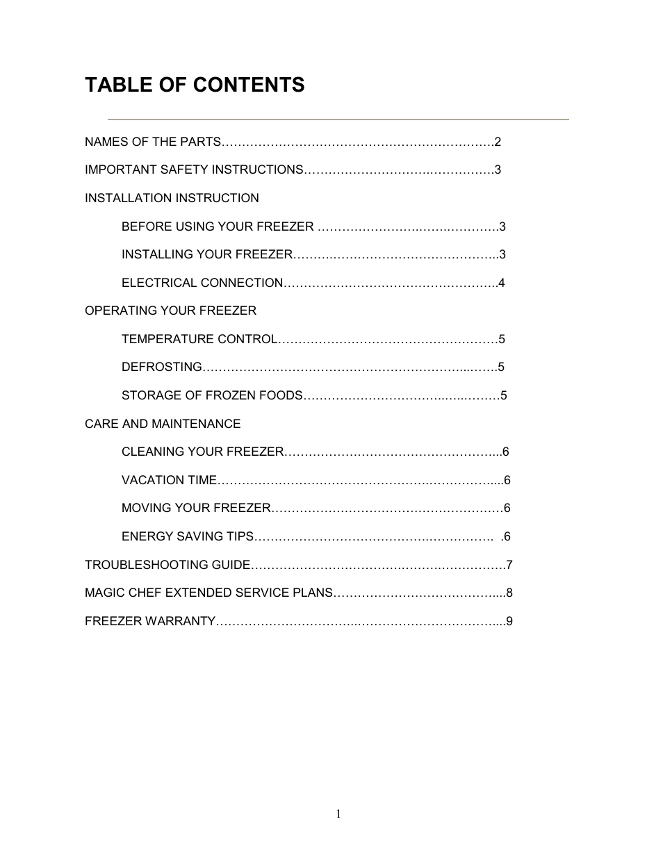 Magic Chef MCUF88W User Manual | Page 2 / 10