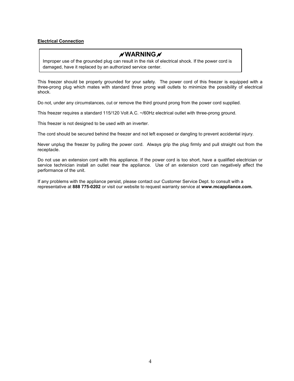 Magic Chef MCUF88W User Manual | Page 5 / 10