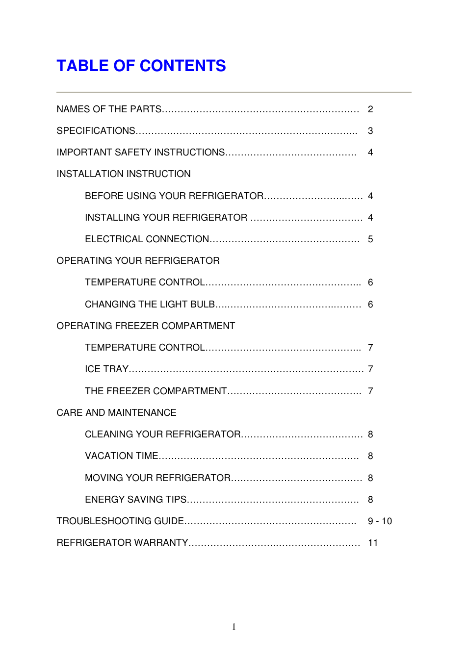 Magic Chef MCBR1010S User Manual | Page 2 / 12