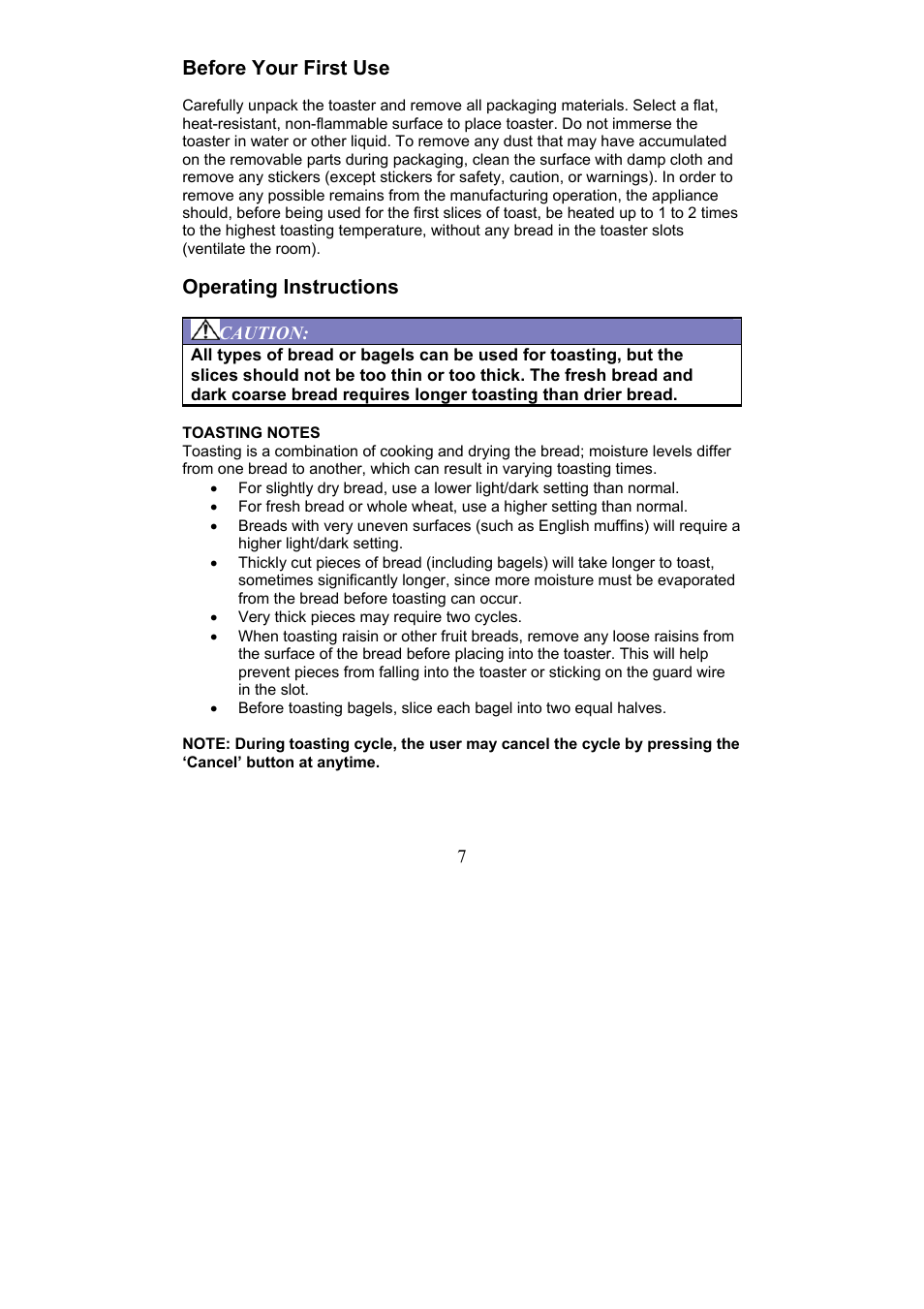 Magic Chef EWTS3S2 User Manual | Page 7 / 10