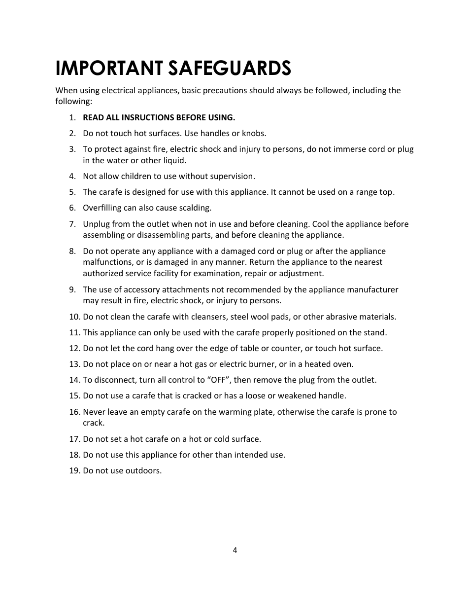 Important safeguards | Magic Chef MCSCM12TB User Manual | Page 4 / 11