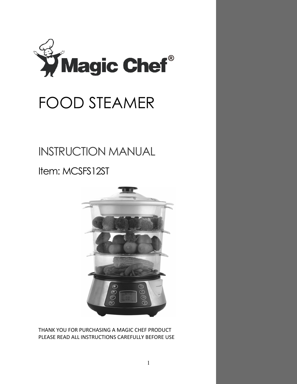 Magic Chef MCSFS12ST User Manual | 14 pages