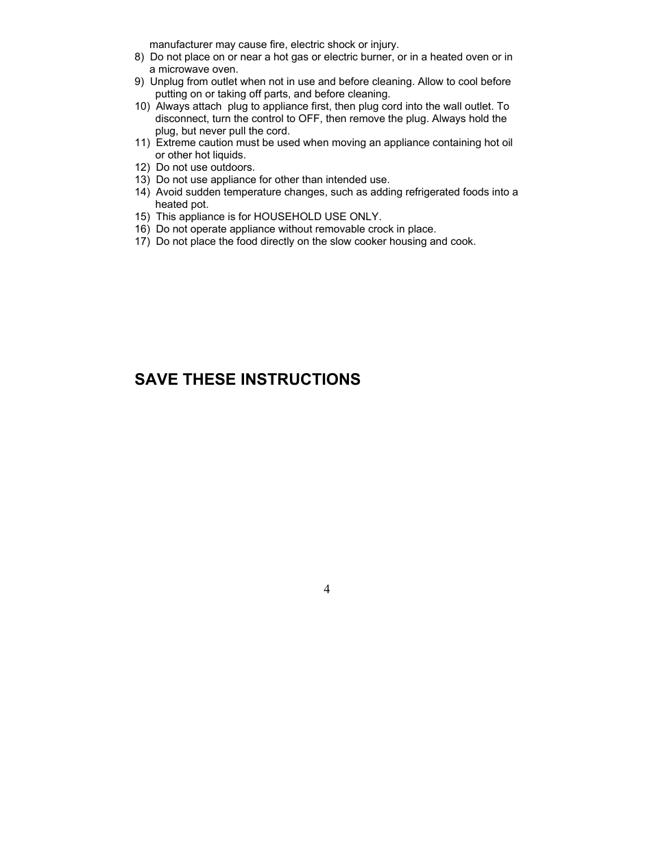 Save these instructions | Magic Chef MCSC3CR User Manual | Page 4 / 19