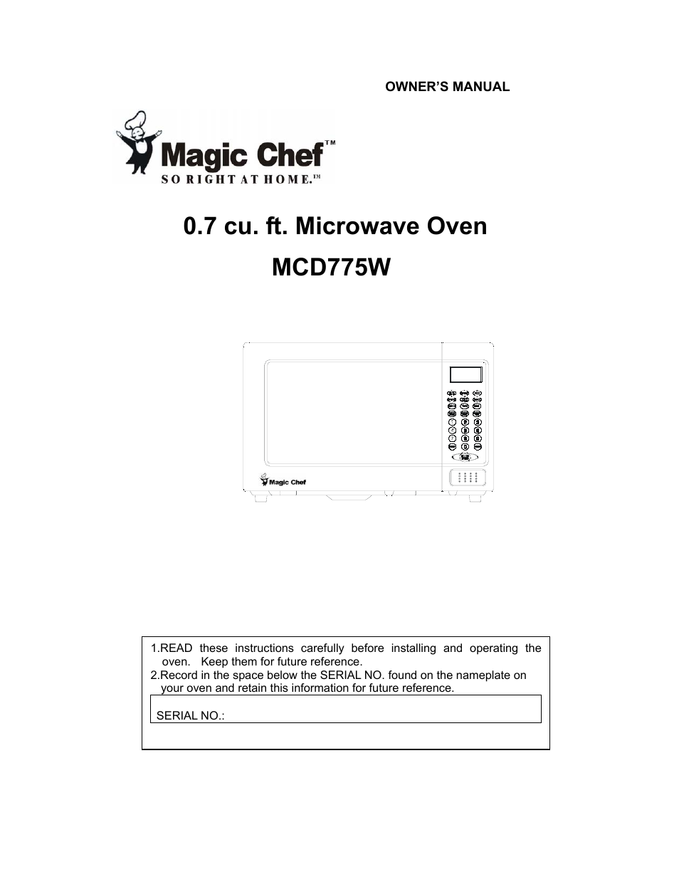 Magic Chef MCD775W User Manual | 17 pages