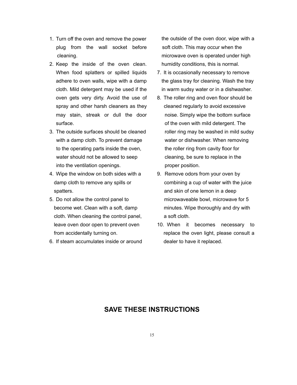 Save these instructions | Magic Chef MCD775W User Manual | Page 16 / 17