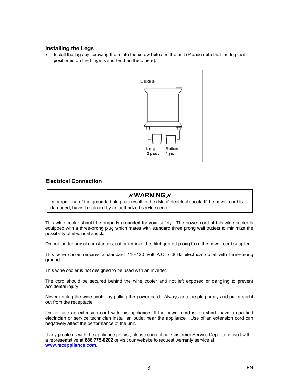 Awarning a | Magic Chef MCWC12SV User Manual | Page 6 / 10