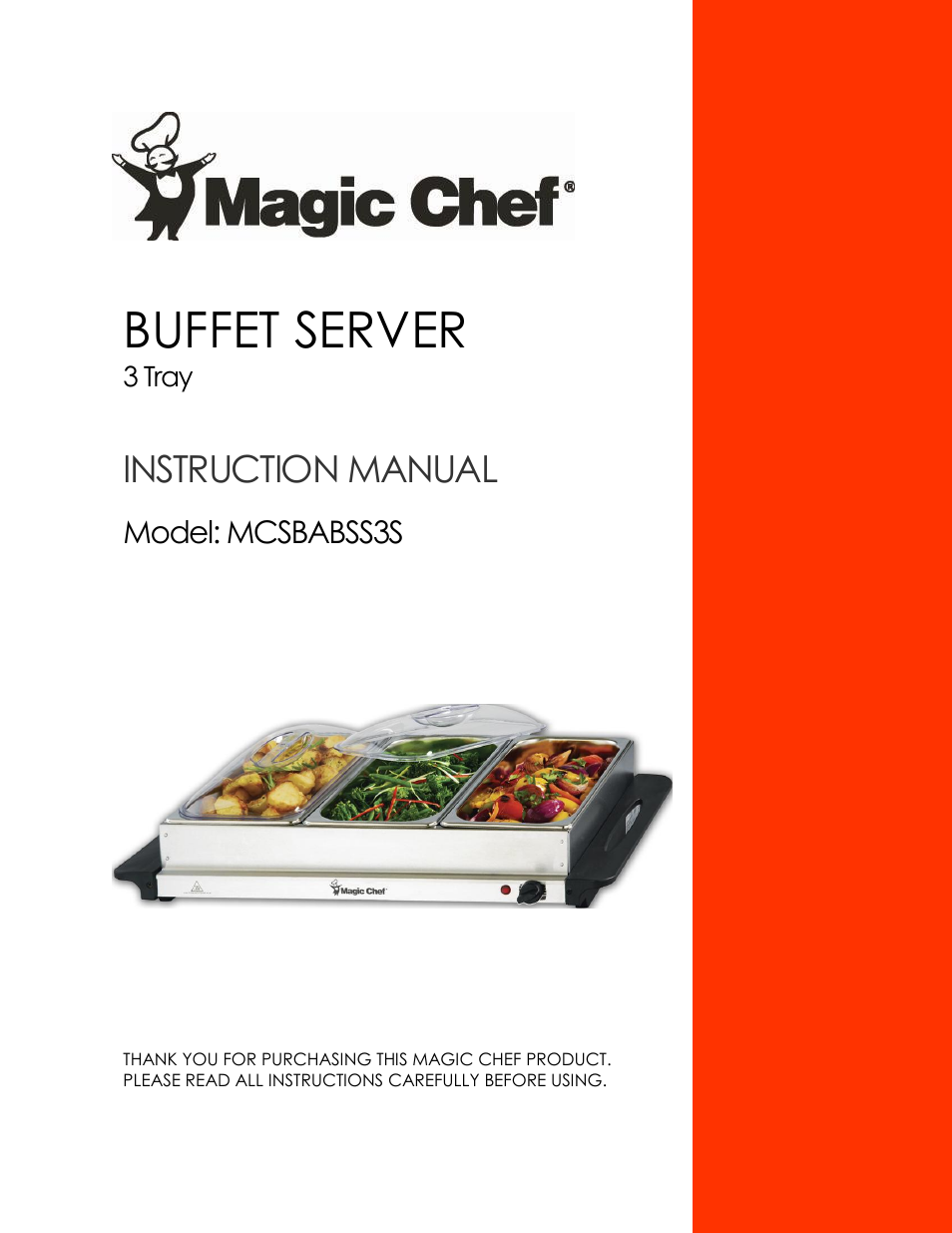Magic Chef MCSBABSS3S User Manual | 10 pages