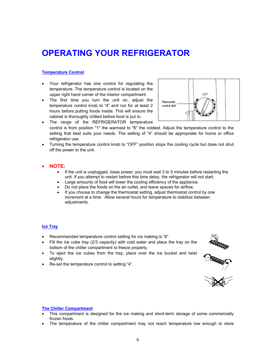 Operating your refrigerator | Magic Chef MCBR240W User Manual | Page 7 / 12